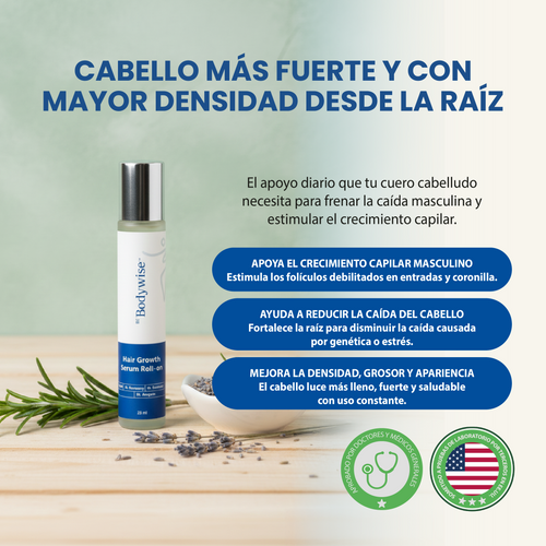 Nuvora Roll On - Suero de romero para el crecimiento del cabello