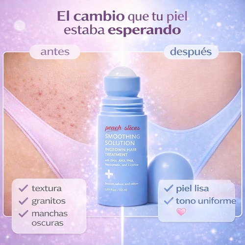 Nuvora Peach Slices- Exfoliante y calmante para vellos encarnados, irritación post-afeitado.
