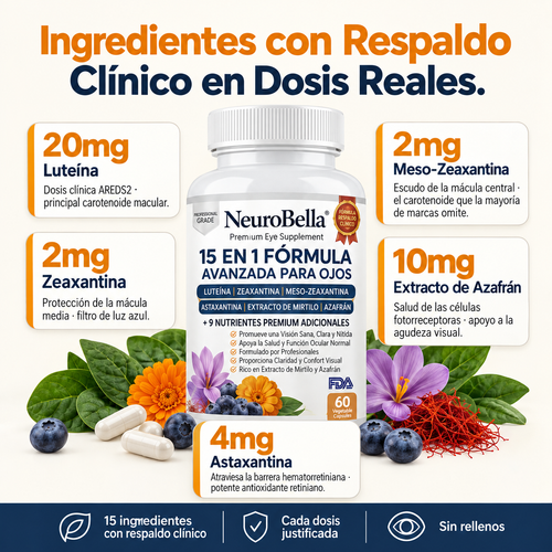 Nuvora Fórmula Avanzada para los ojos 15 en 1