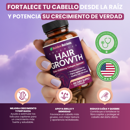 Nuvora Vitaminas hair growth- para el crecimiento del cabello y prevención de la caída