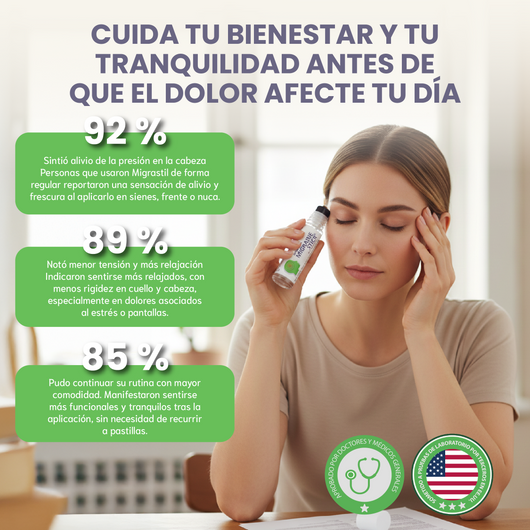 Nuvora Migraine Stick-Alivio tópico práctico y efectivo para dolores de cabeza