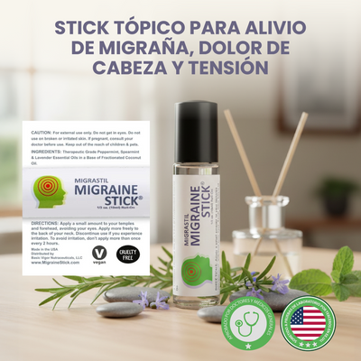 Nuvora Migraine Stick-Alivio tópico práctico y efectivo para dolores de cabeza