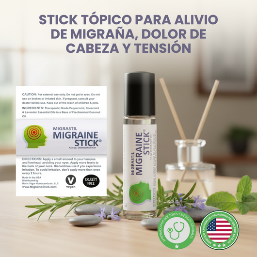 Nuvora Migraine Stick-Alivio tópico práctico y efectivo para dolores de cabeza