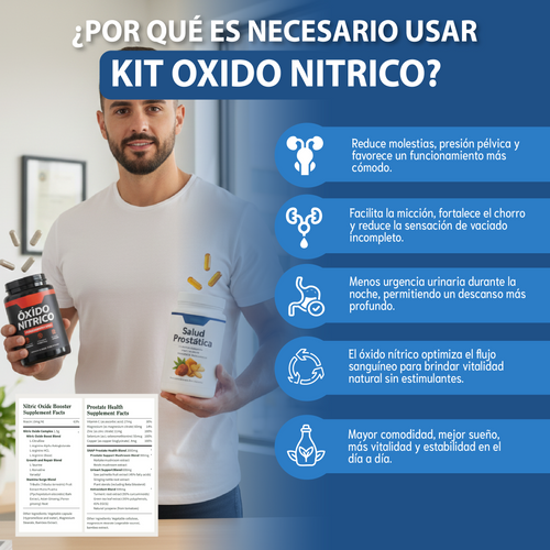 Nuvora Kit Oxido Nítrico + Prostate Health - Apoyo y Bienestar para la Próstata
