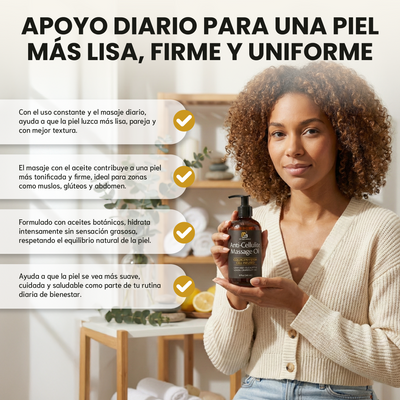 Nuvora Anti-cellulite massage oil- Elimina Celulitis Reafirma los tonos, regenera y humecta los tejidos grasos no deseados