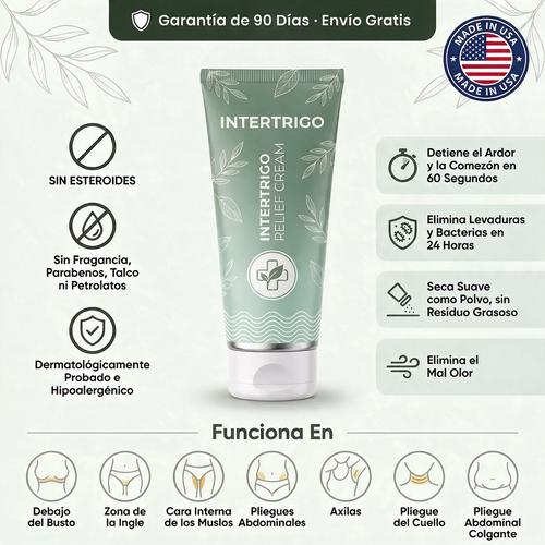 Nuvora Intertrigo Alivia la irritación en los pliegues en 60 segundos