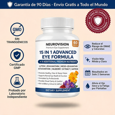 Nuvora NeuroVista Fórmula Avanzada para los ojos 15 en 1
