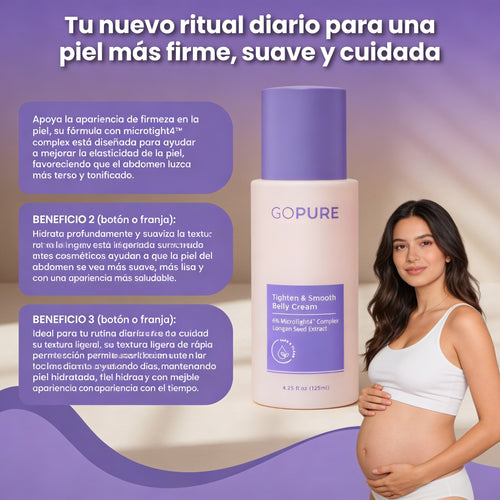 Belly Cream- Ayudar a reafirmar, suavizar y mejorar la apariencia de la piel del abdomen.