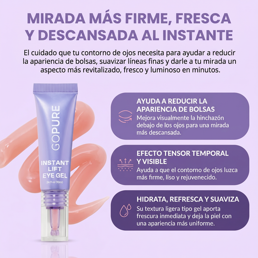 Instant Lift Gel de ojos -Para el aspecto de hinchazón y bolsas, arrugas, líneas finas y ojeras.