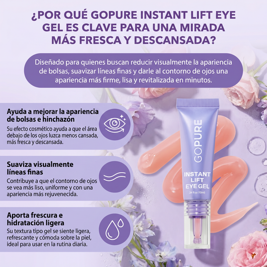 Instant Lift Gel de ojos -Para el aspecto de hinchazón y bolsas, arrugas, líneas finas y ojeras.