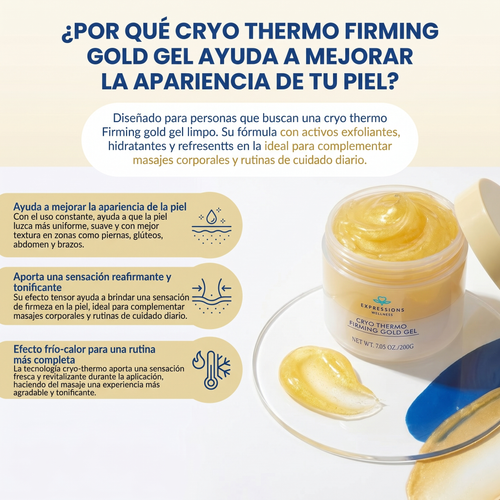 Crema tensora de celulitis- Crema caliente dorada para piel suelta.