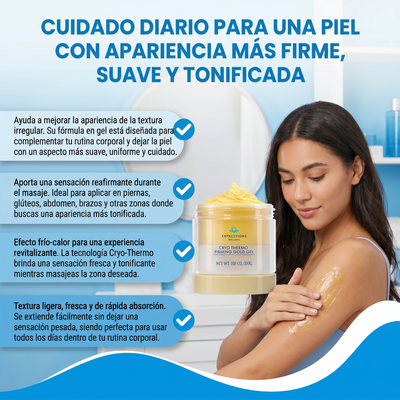 Crema tensora de celulitis- Crema caliente dorada para piel suelta.