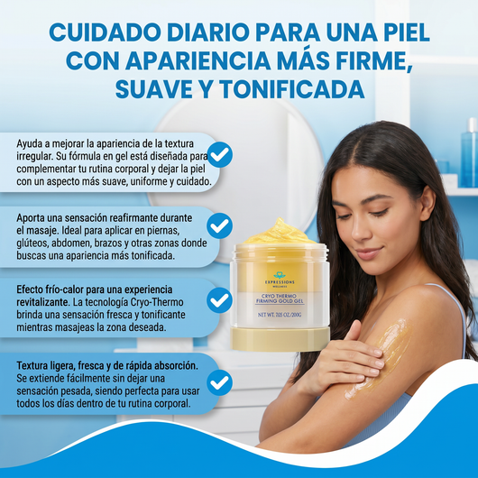 Crema tensora de celulitis- Crema caliente dorada para piel suelta.