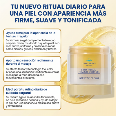Crema tensora de celulitis- Crema caliente dorada para piel suelta.