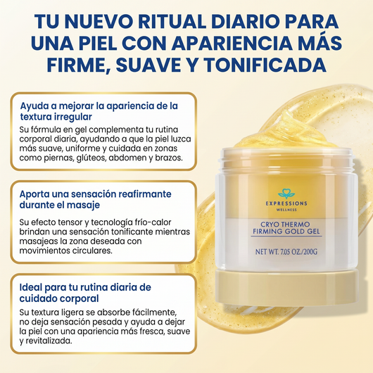 Crema tensora de celulitis- Crema caliente dorada para piel suelta.