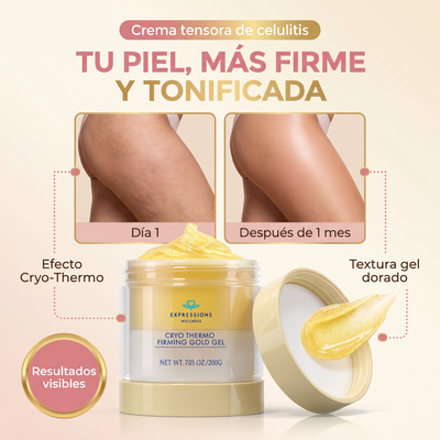 Crema tensora de celulitis- Crema caliente dorada para piel suelta.