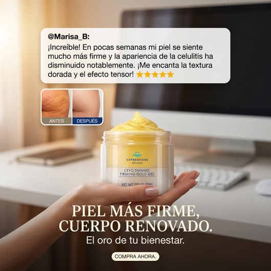 Crema tensora de celulitis- Crema caliente dorada para piel suelta.