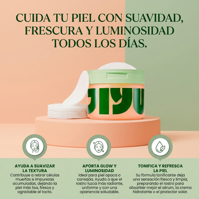 Nuvora JiYu Almohadillas Pulidor Tonificante-Cuidado de la Piel  para Manchas Oscuras, Arrugas y Piel Opaca.