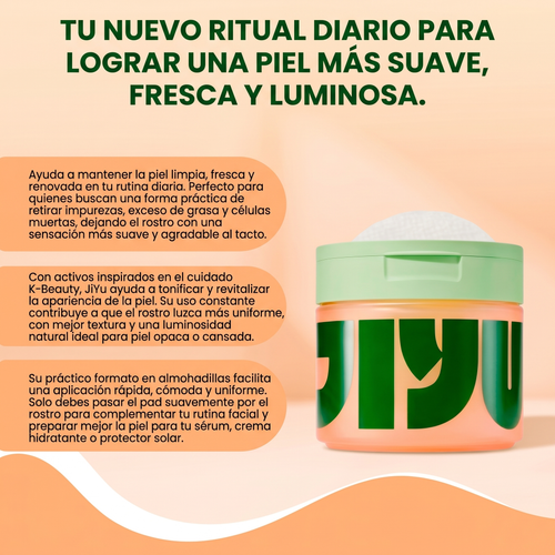 Nuvora JiYu Almohadillas Pulidor Tonificante-Cuidado de la Piel  para Manchas Oscuras, Arrugas y Piel Opaca.