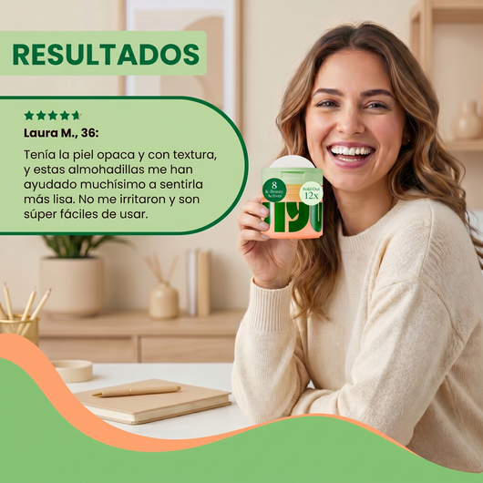 Nuvora JiYu Almohadillas Pulidor Tonificante-Cuidado de la Piel  para Manchas Oscuras, Arrugas y Piel Opaca.