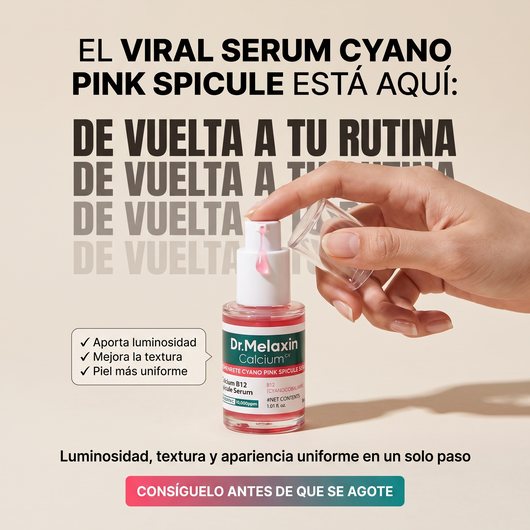 Nuvora Serum cemenrete cyano pink spicule - Reduce los poros de la piel.