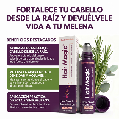 Nuvora Hair magic serum roll on- Suero para el crecimiento del cabello.
