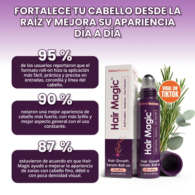 Nuvora Hair magic serum roll on- Suero para el crecimiento del cabello.