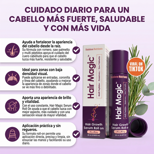 Nuvora Hair magic serum roll on- Suero para el crecimiento del cabello.