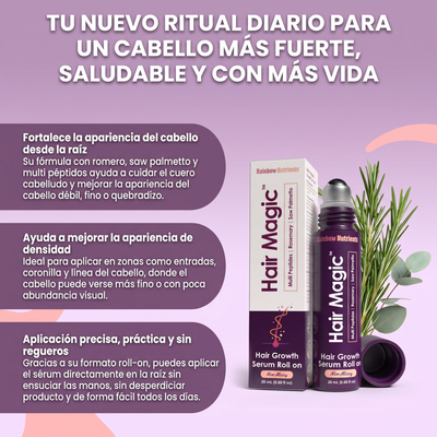 Nuvora Hair magic serum roll on- Suero para el crecimiento del cabello.