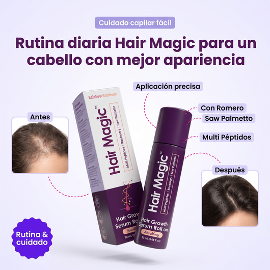 Nuvora Hair magic serum roll on- Suero para el crecimiento del cabello.