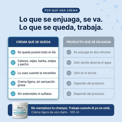 Nuvora Crema para Caspa, Picazón y Descamación de barba y cuero cabelludo