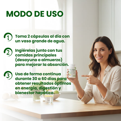 Nuvora Liver Detox Capsules- Depura tu cuerpo y reactivar tu energía natural.