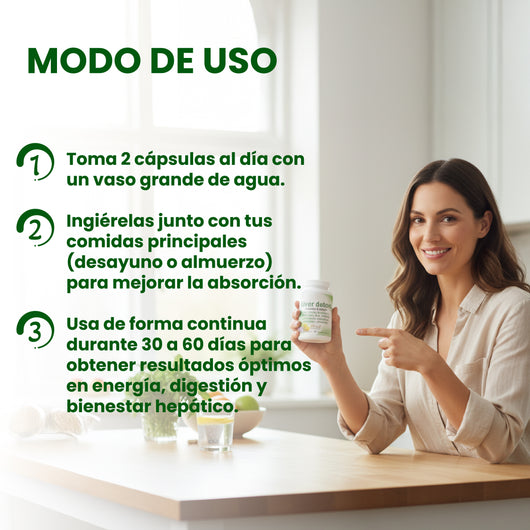 Nuvora Liver Detox Capsules- Depura tu cuerpo y reactivar tu energía natural.