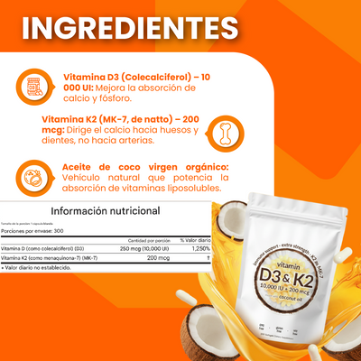 Nuvora D3 y K2-Fortalece tus huesos, protege tu corazón y refuerza tus defensas
