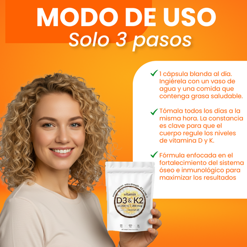 Nuvora D3 y K2-Fortalece tus huesos, protege tu corazón y refuerza tus defensas