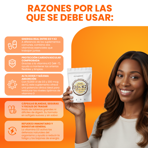 Nuvora D3 y K2-Fortalece tus huesos, protege tu corazón y refuerza tus defensas