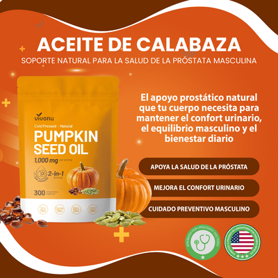 Aceite De Calabaza Y Palmito – Soporte Natural Avanzado para la Salud de la Próstata
