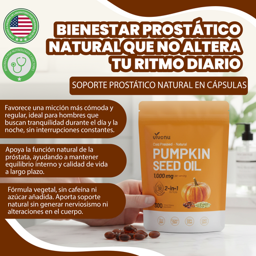 Aceite De Calabaza Y Palmito – Soporte Natural Avanzado para la Salud de la Próstata