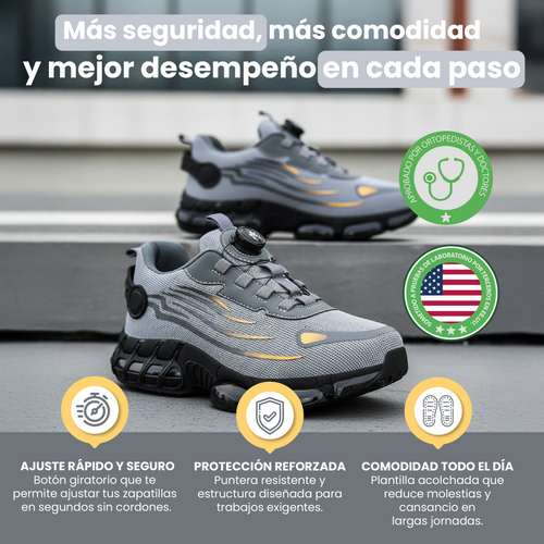 Zapatillas de seguridad-antideslizantes con botón giratorio