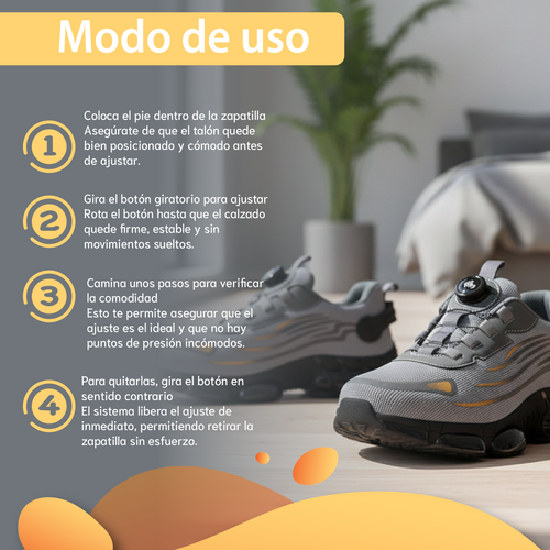 Zapatillas de seguridad-antideslizantes con botón giratorio
