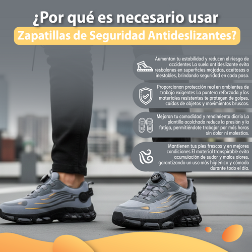 Zapatillas de seguridad-antideslizantes con botón giratorio
