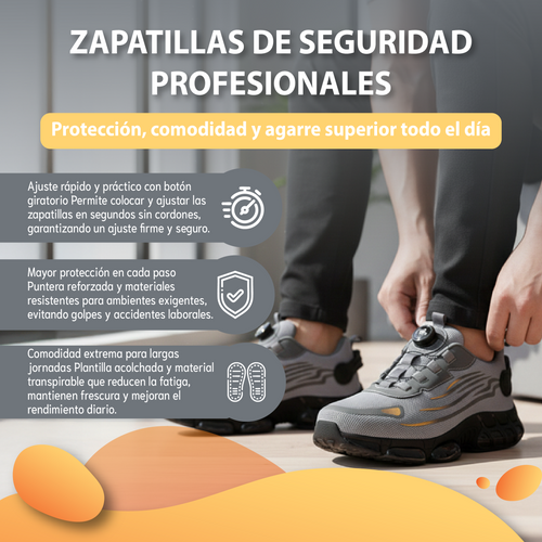 Zapatillas de seguridad-antideslizantes con botón giratorio
