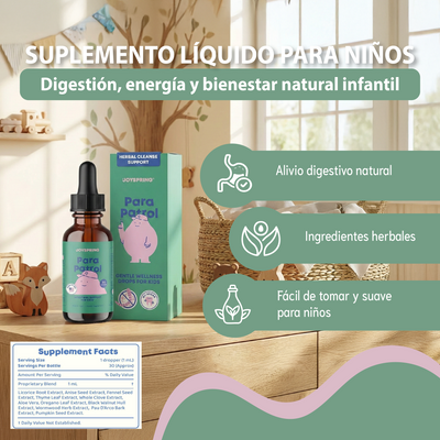 Nuvora suplemento líquido para niños-apoya la salud digestiva, sabor natural a frambuesa