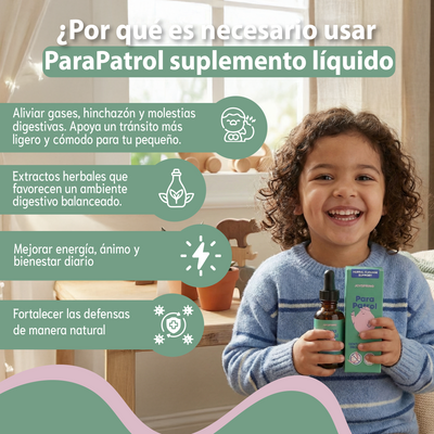 Nuvora suplemento líquido para niños-apoya la salud digestiva, sabor natural a frambuesa