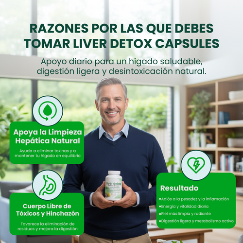 Nuvora Liver Detox Capsules- Depura tu cuerpo y reactivar tu energía natural.