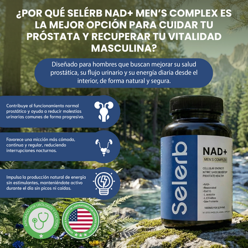 Nuvora Complejo Nad+ Hombre - Apoyo para la prostática, circulación y vitalidad masculina.