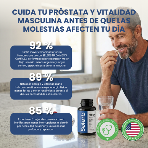 Nuvora Complejo Nad+ Hombre - Apoyo para la prostática, circulación y vitalidad masculina.